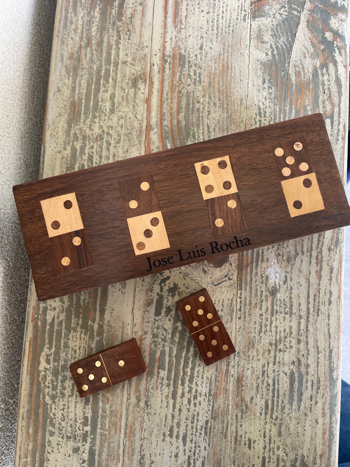 Domino Family Fun Wooden Game Set - Handmade