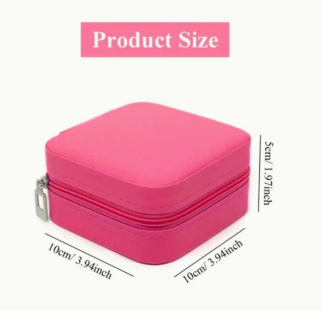 laser engraved personalized mini jewelry travel box with zipper
