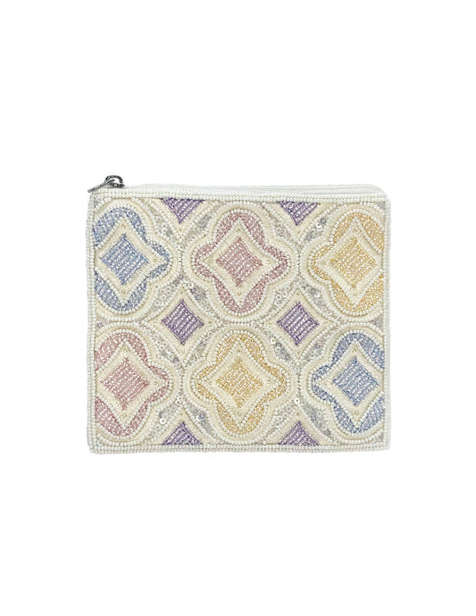 Mosaic Pastel Beaded Coin Purse