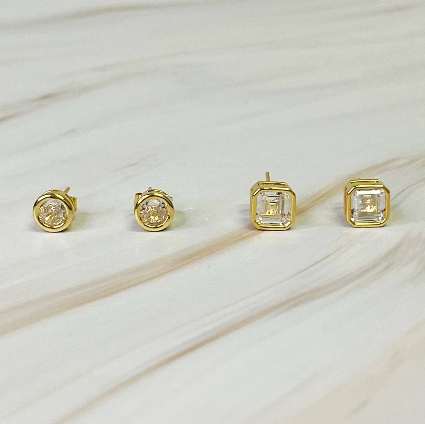 Bella Bezel Stud Earrings