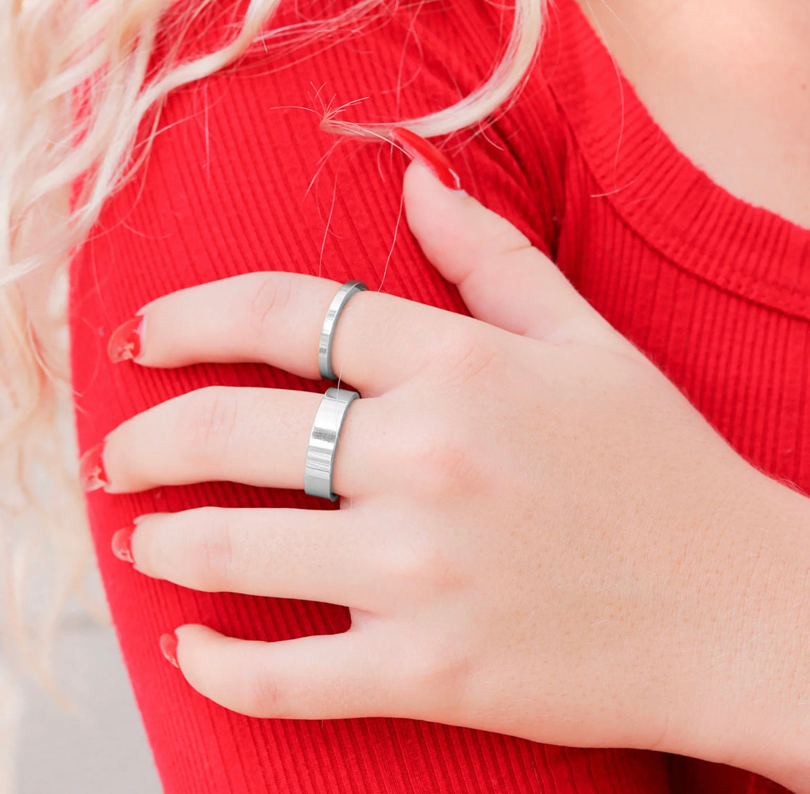 Stainless Steel Flat Personalized Luxe Ring