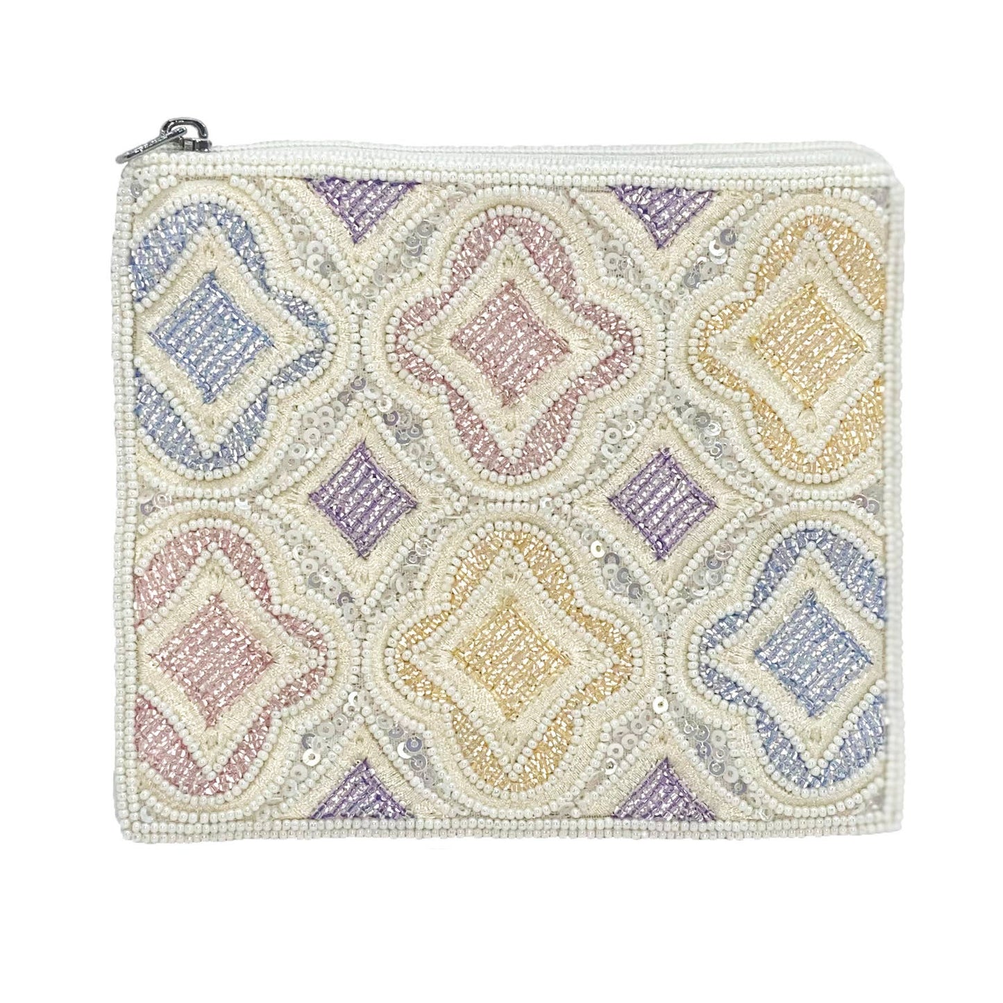 Mosaic Pastel Beaded Coin Purse