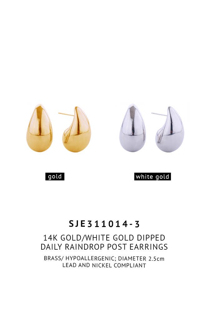 14K Raindrop Earrings
