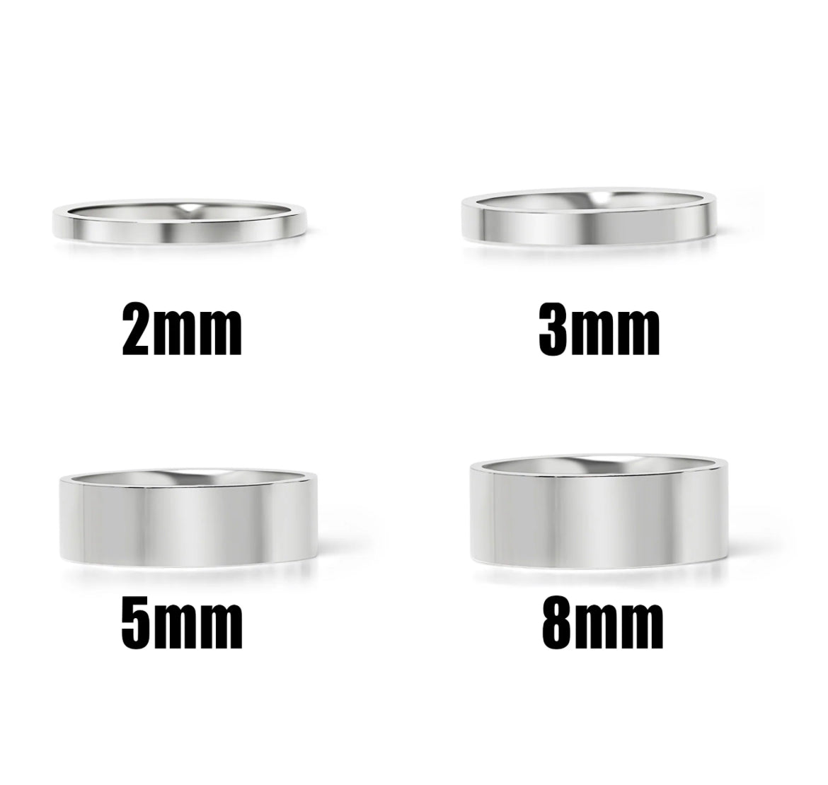 Stainless Steel Flat Personalized Luxe Ring