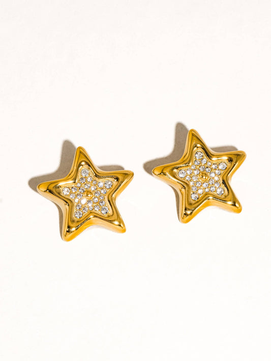 Hammlet 18K Gold Non-Tarnish CZ Star Stud