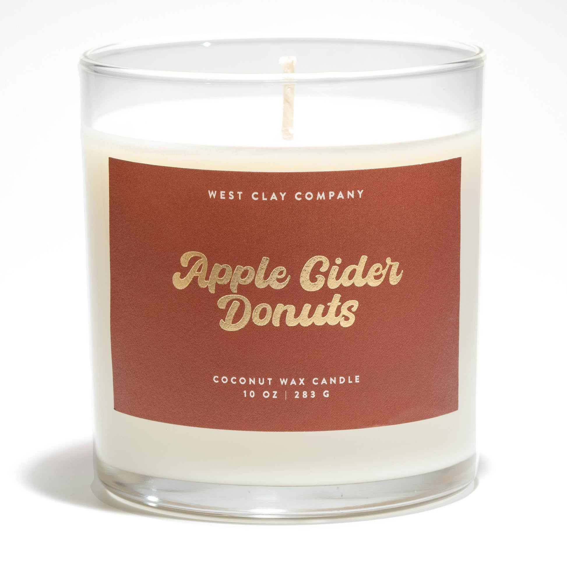 Apple Cider Donuts coconut wax candle in 10oz glass container