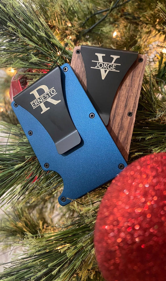 laser engraved monogrammed aluminum mens money clip