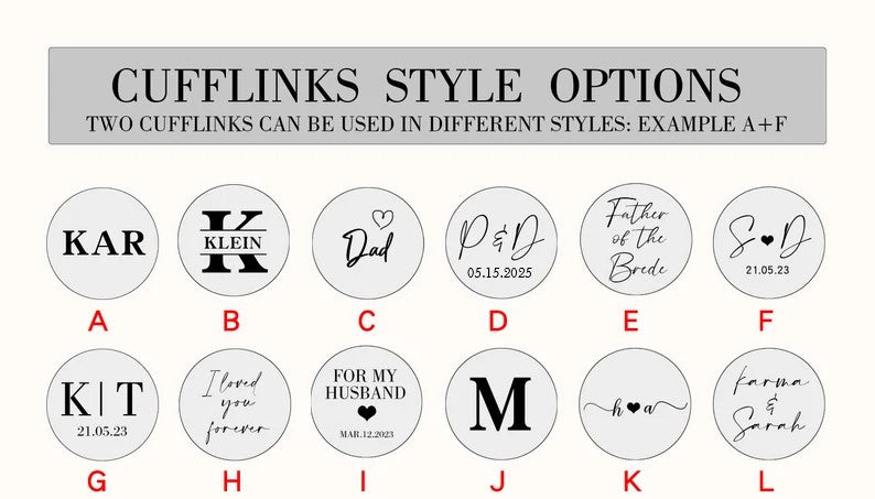 design options for stainless steel cufflinks